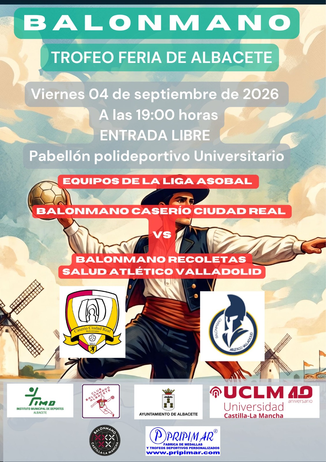 Cartel Trofeo Feria de Albacete 2026 de Balonmano - 4 de septiembre de 2026